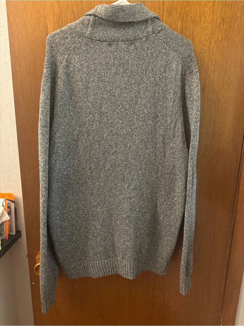 Claiborne Men’s Gray Shawl Collar Button-Up Cardigan
